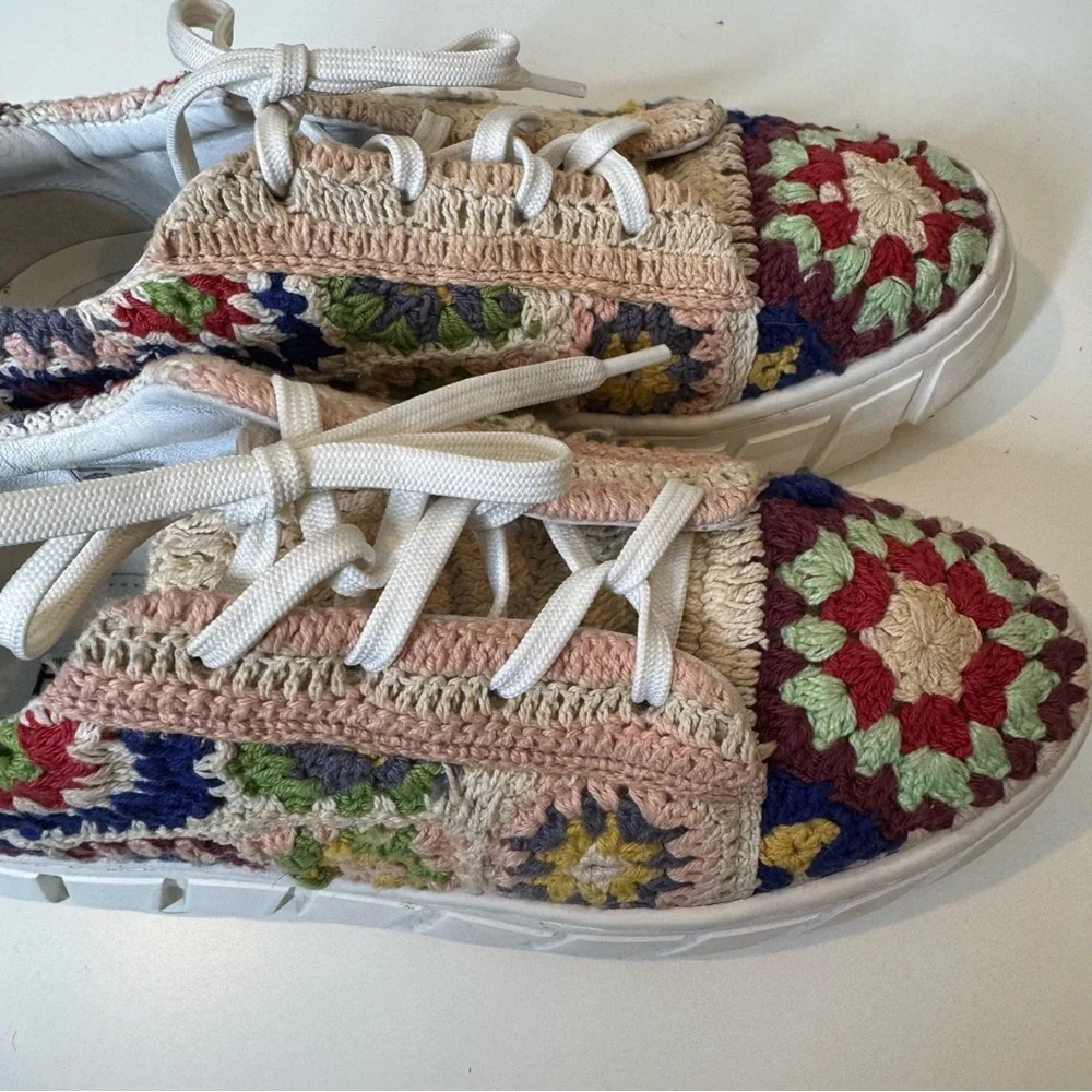 Free People catch me if you can crochet sneakers in multi Size 38
